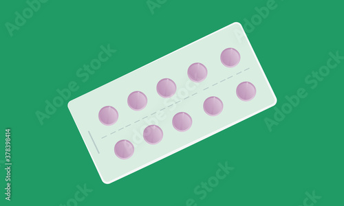 Drugs. Vector illustration of blisters, tablets.