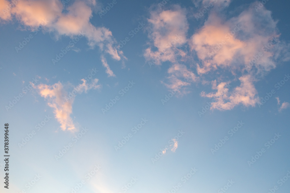 Very beautiful clouds in the blue sky.