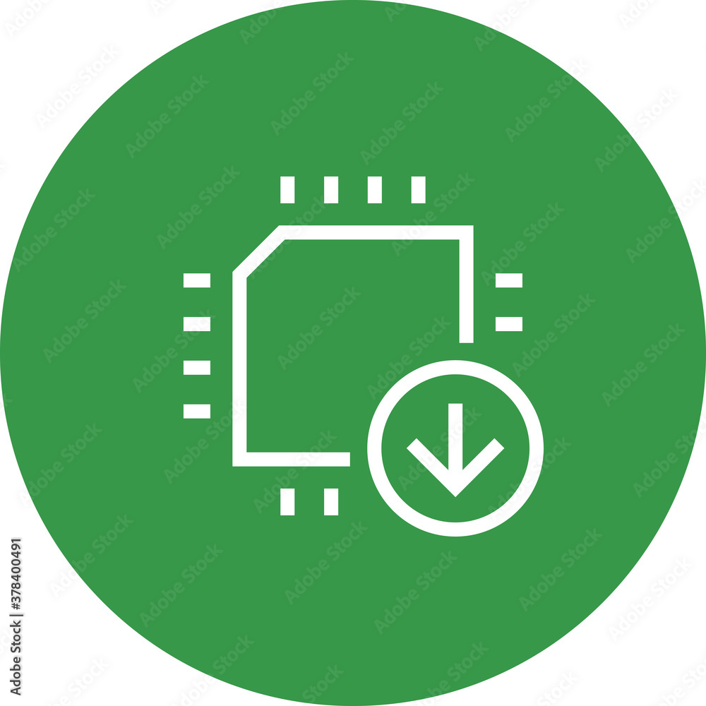 Firmware Update CPU Chip Arrows Outline Icon Stock Vector | Adobe Stock