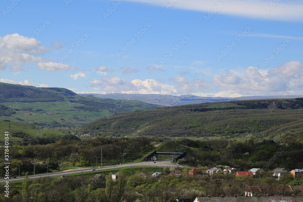 Fototapeta premium Beautiful nature, view of the mountain. A panoramic shot.