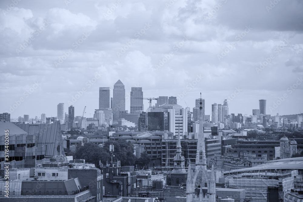 Panoramic view of London skyline