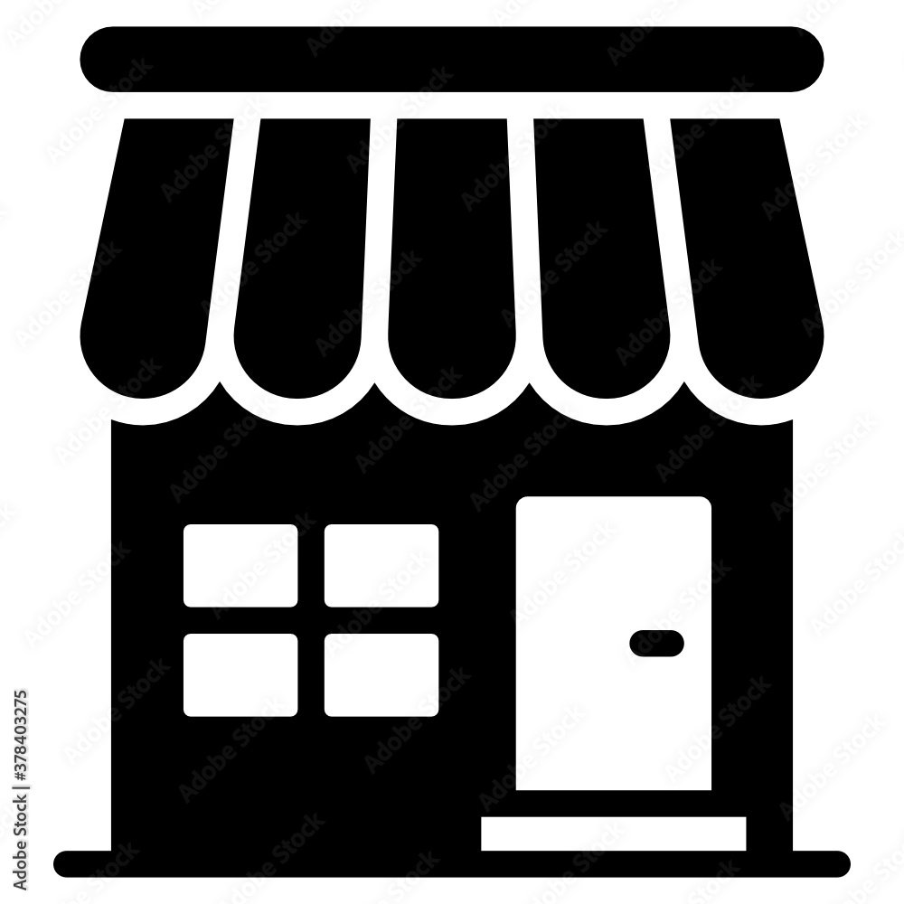 Market icon in modern filled style, shop
Market icon in modern filled style, shop