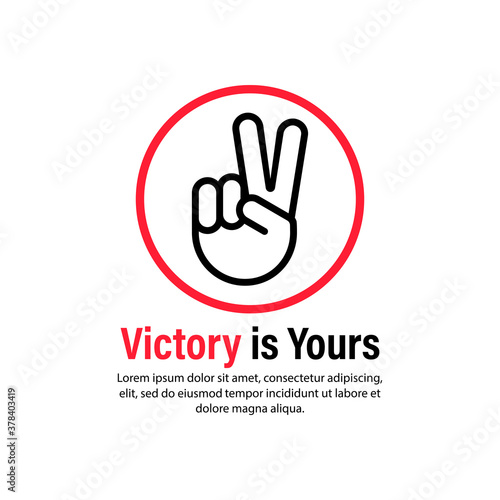 Victory is yours icon. Hand gesture. Vector on isolated white background. EPS 10 © Coosh448