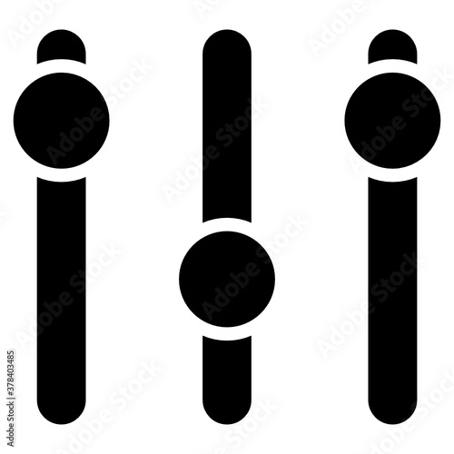 
Music equalizer slots, parameters icon of glyph vector design 
