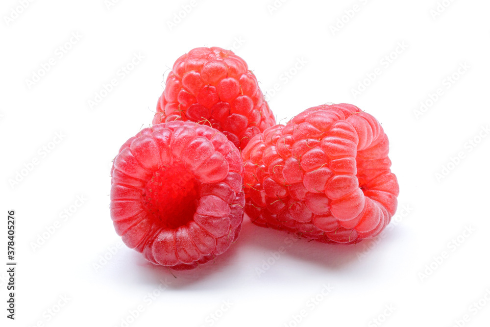 Red Raspberries isolated on white background Red Raspberries isolated on white background