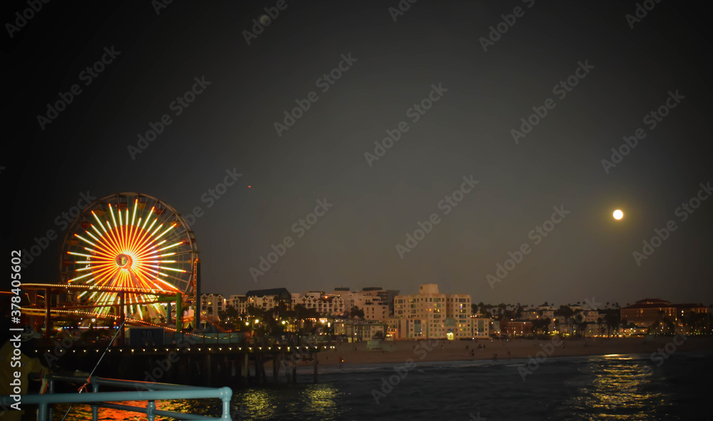 Santa Monica Pier at night
