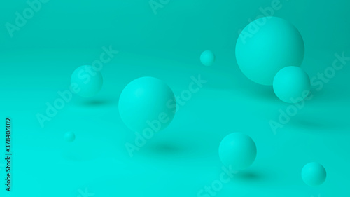 Round Shapes, Atom, Abstract background with 3d geometric shapes. Modern cover design. 