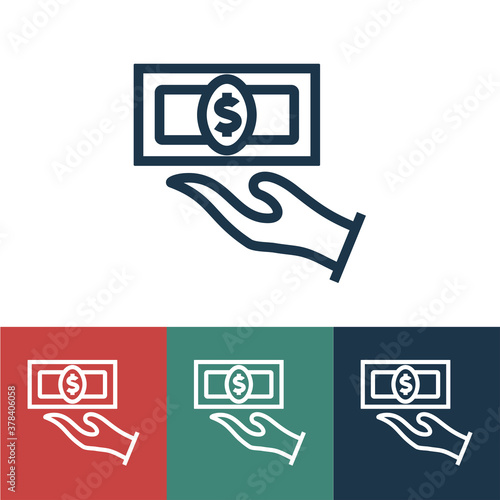 Linear vector icon with support economy