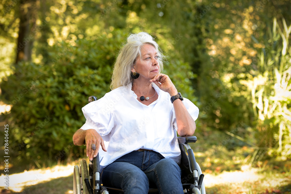 senior woman in a park senior woman in a park