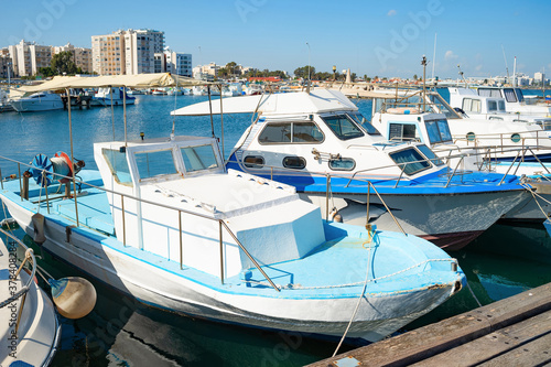 Motorboats marina embankmen...