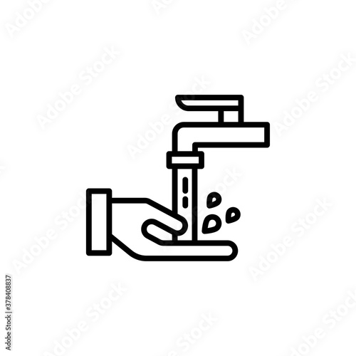 hand wash outline Icon. corona virus vector illustration on white background
