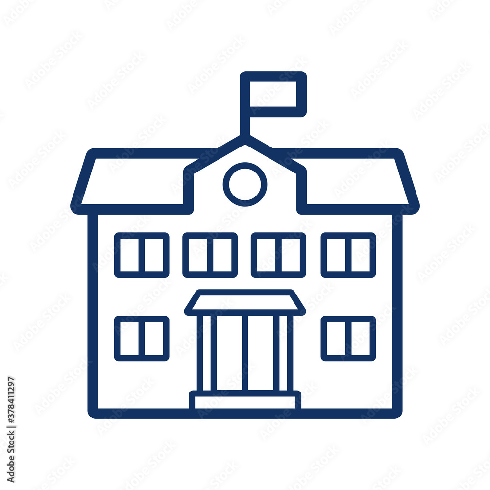 School building icon on white background, vector illustration School building icon on white background, vector illustration