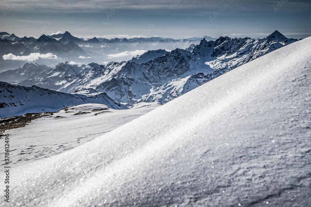amazing winter landscape in the Swiss Alps Matterhorn