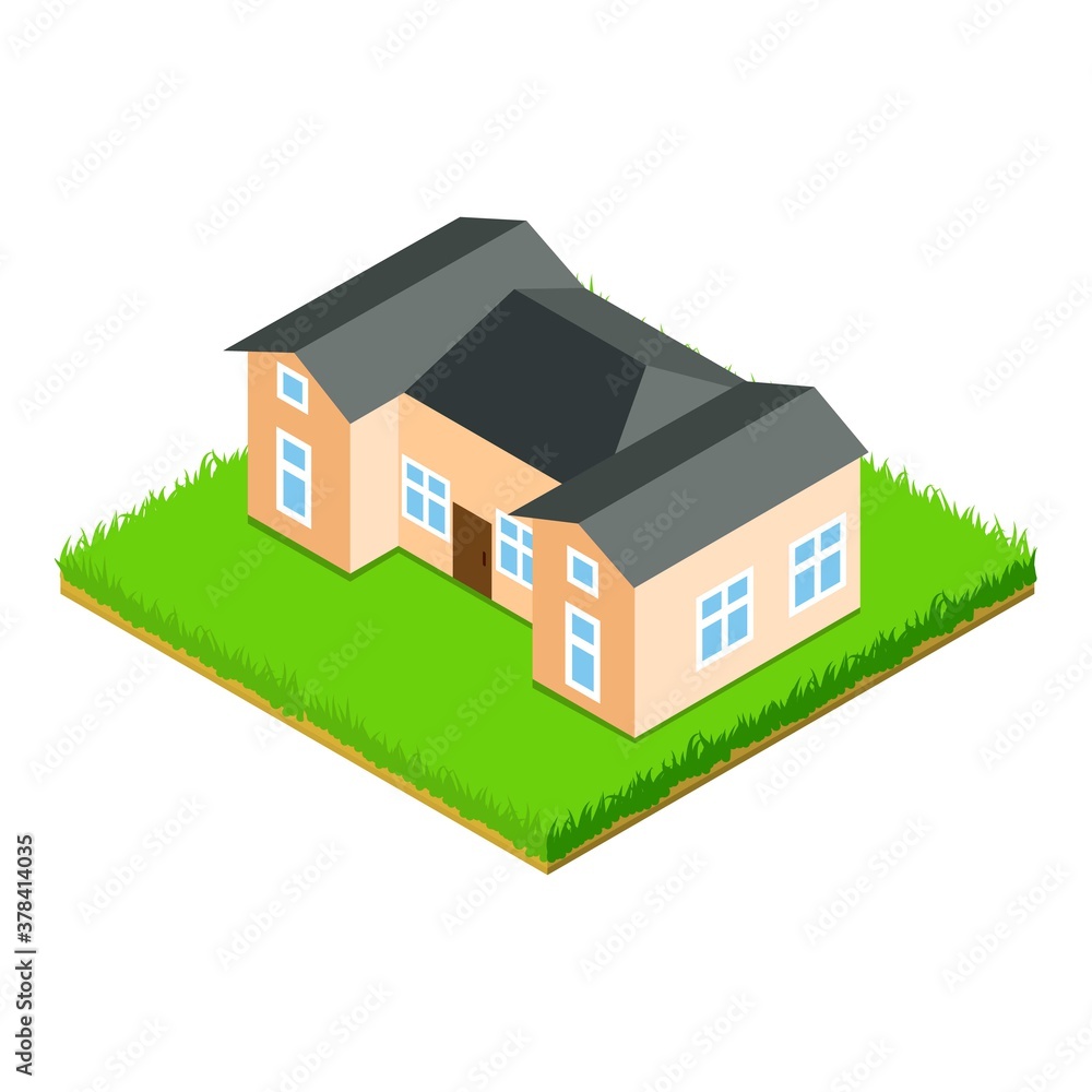 School building icon. Isometric illustration of school building vector icon for web School building icon. Isometric illustration of school building vector icon for web