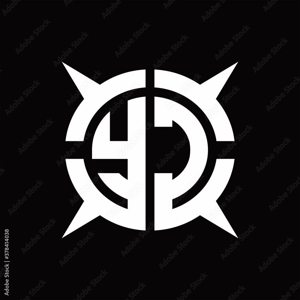 YC Logo monogram with four pieces circle slice design template YC Logo monogram with four pieces circle slice design template