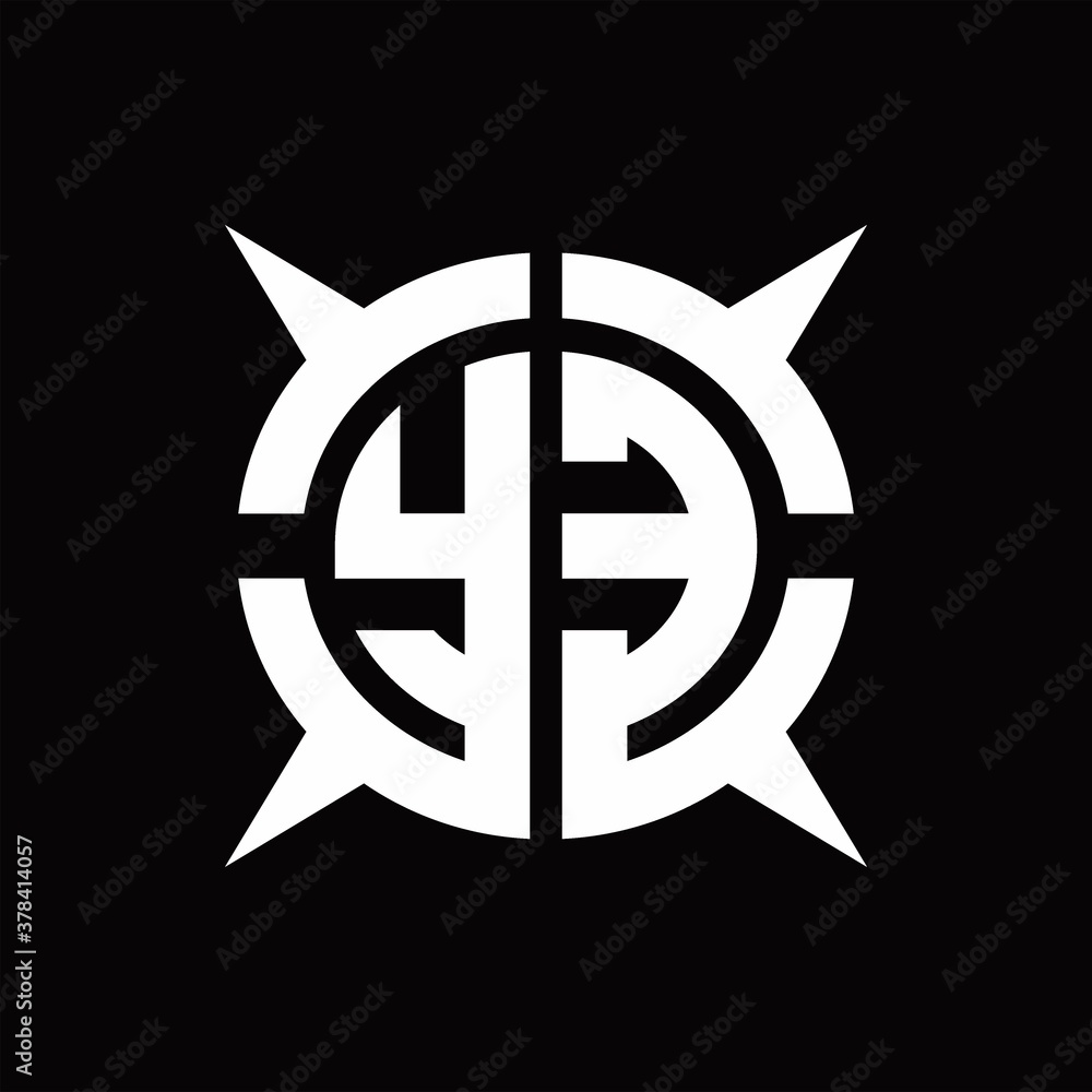 YE Logo monogram with four pieces circle slice design template YE Logo monogram with four pieces circle slice design template