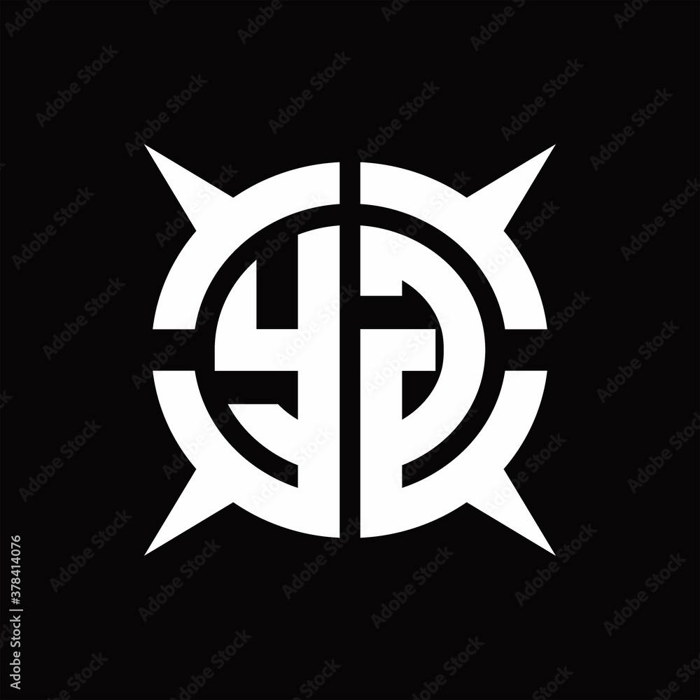 YG Logo monogram with four pieces circle slice design template YG Logo monogram with four pieces circle slice design template