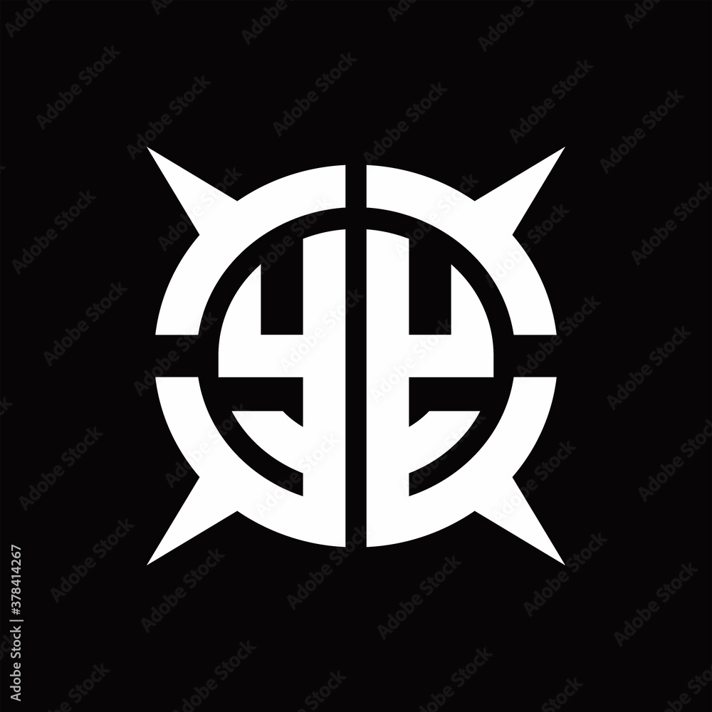 YY Logo monogram with four pieces circle slice design template YY Logo monogram with four pieces circle slice design template