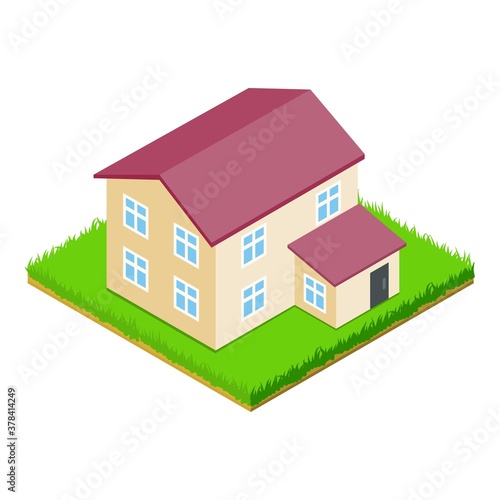 Countryside house icon. Isometric illustration of countryside house vector icon for web