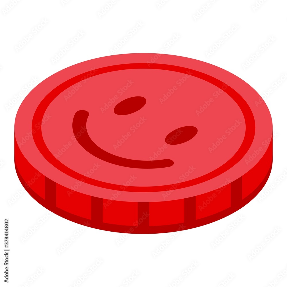 Fototapeta premium Emoji token icon. Isometric of emoji token vector icon for web design isolated on white background