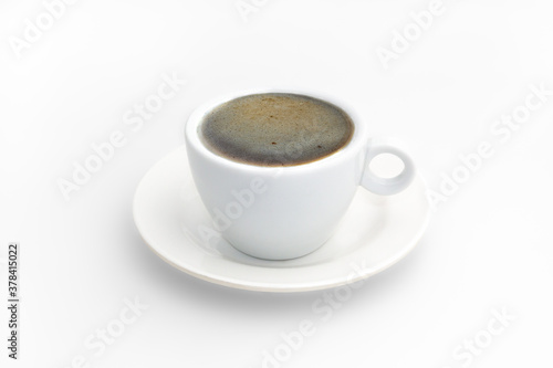 hot a cup of coffee and bubble isolated on isolated white background with a clipping path.