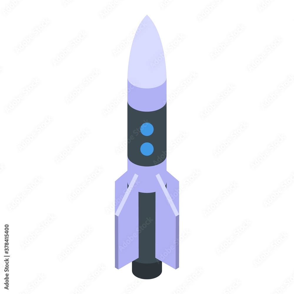 Space rocket icon. Isometric of space rocket vector icon for web design isolated on white background Space rocket icon. Isometric of space rocket vector icon for web design isolated on white background