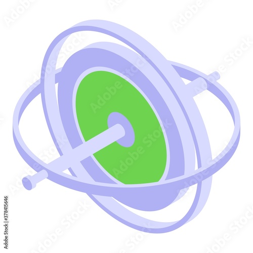 Gyroscope icon. Isometric of gyroscope vector icon for web design isolated on white background