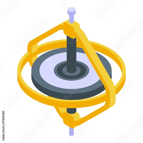 Instrument gyroscope icon. Isometric of instrument gyroscope vector icon for web design isolated on white background