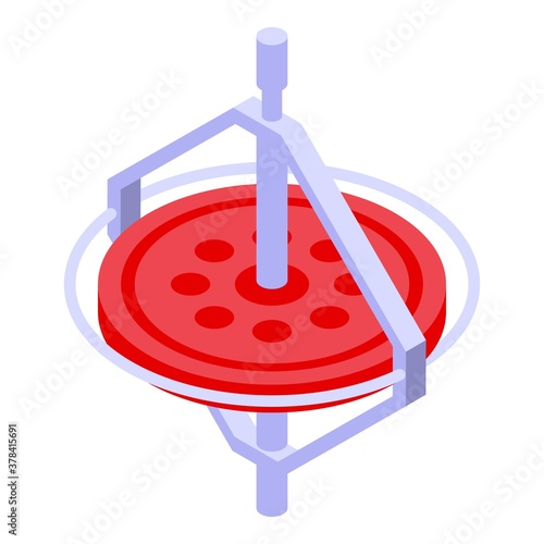 Airplane gyroscope icon. Isometric of airplane gyroscope vector icon for web design isolated on white background
