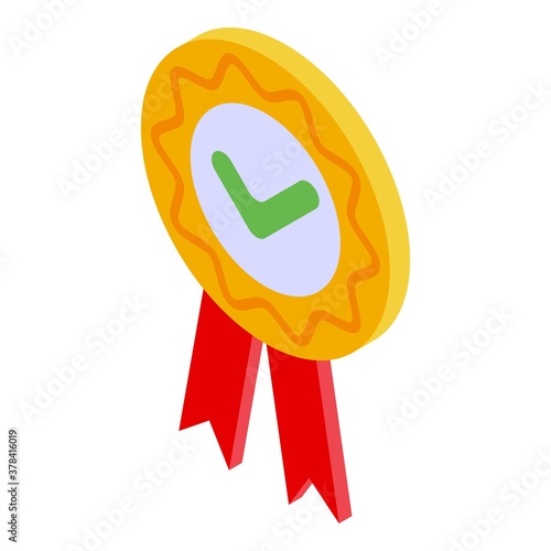 Quality assurance emblem icon. Isometric of quality assurance emblem vector icon for web design isolated on white background