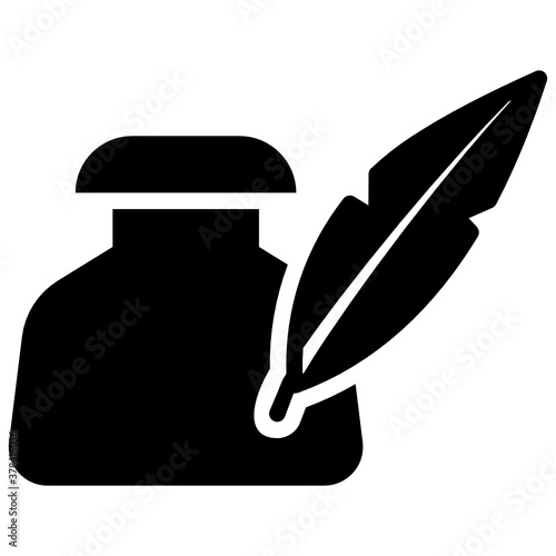 
Quill icon style, vintage writing tools 
