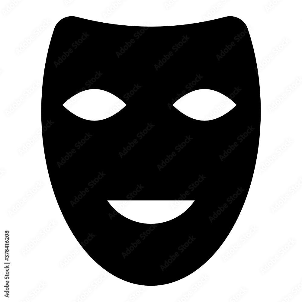 
Theater mask, theme party icon in filled vector design 
