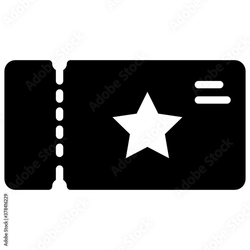 
Ticket icon in trendy filled style.
