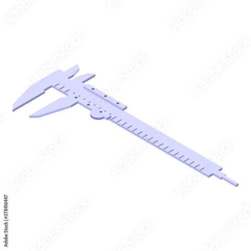Metal caliper icon. Isometric of metal caliper vector icon for web design isolated on white background