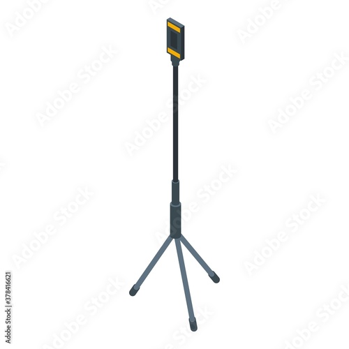 Smartphone tripod icon. Isometric of smartphone tripod vector icon for web design isolated on white background