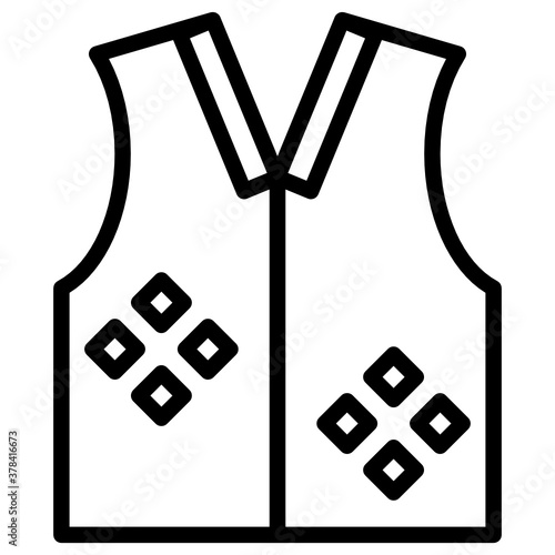 

A sleeveless upper garment, waistcoat in solid icon
