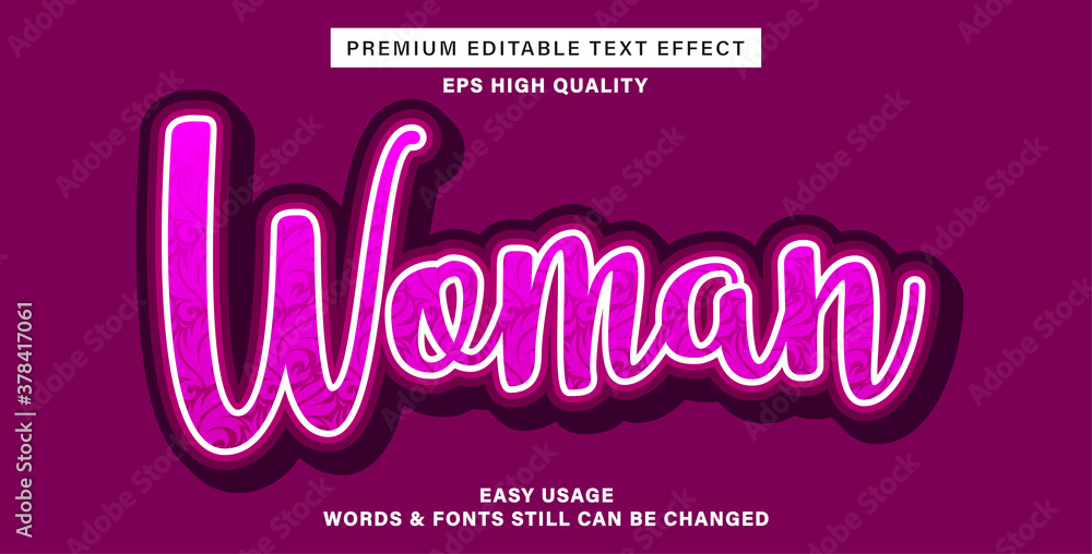 Editable text effect woman