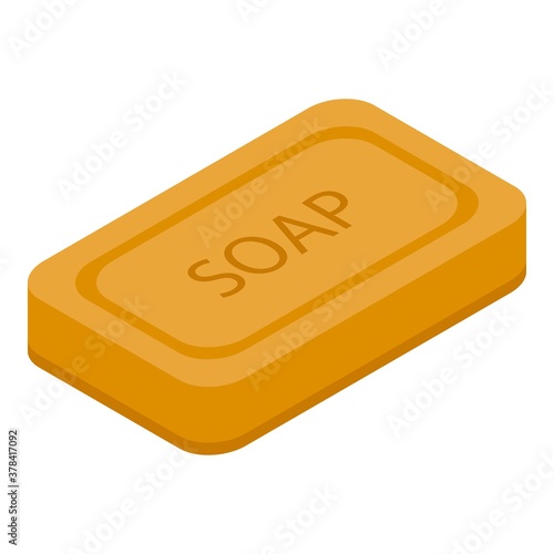 Washcloth soap icon. Isometric of washcloth soap vector icon for web design isolated on white background