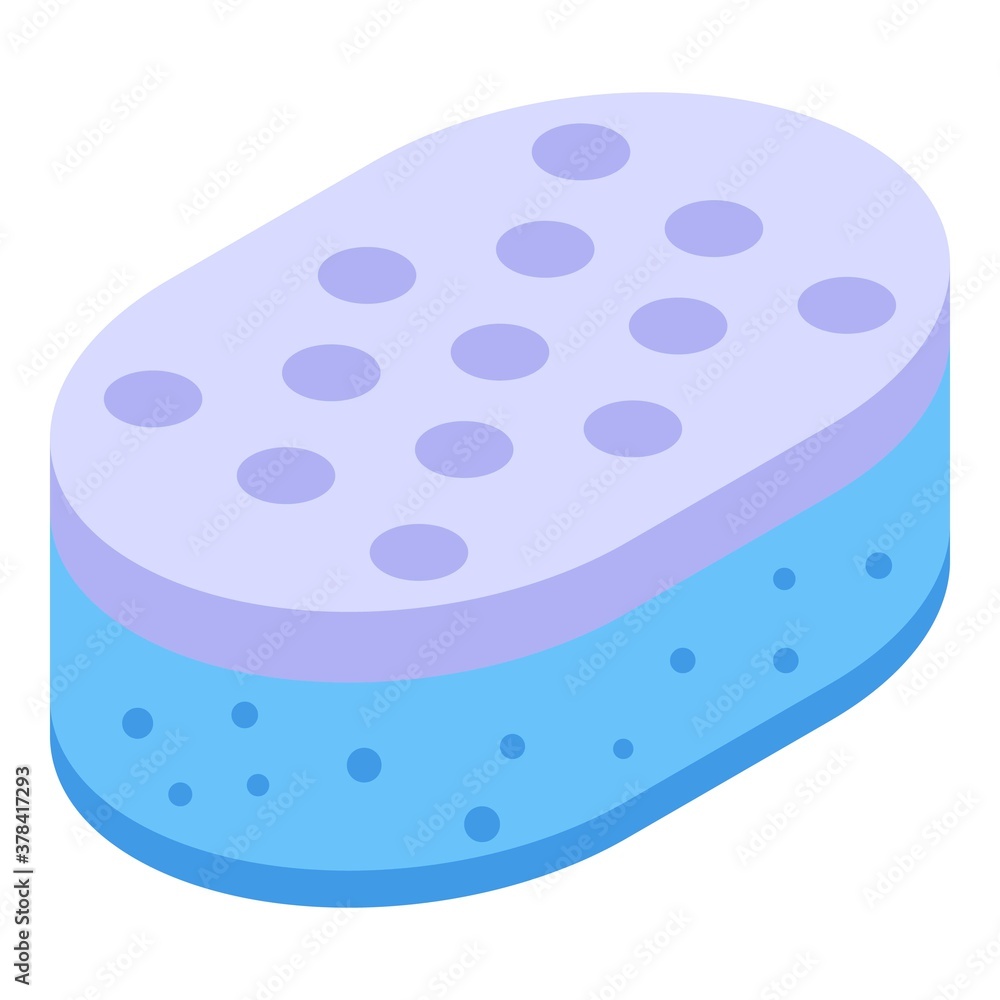 Body sponge icon. Isometric of body sponge vector icon for web design isolated on white background Body sponge icon. Isometric of body sponge vector icon for web design isolated on white background