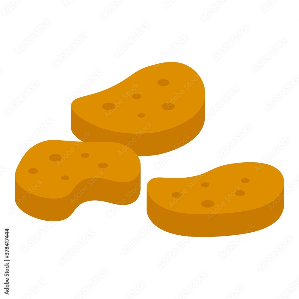 Fried food icon. Isometric of fried food vector icon for web design isolated on white background Fried food icon. Isometric of fried food vector icon for web design isolated on white background