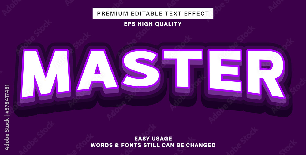 Editable text effect master esport