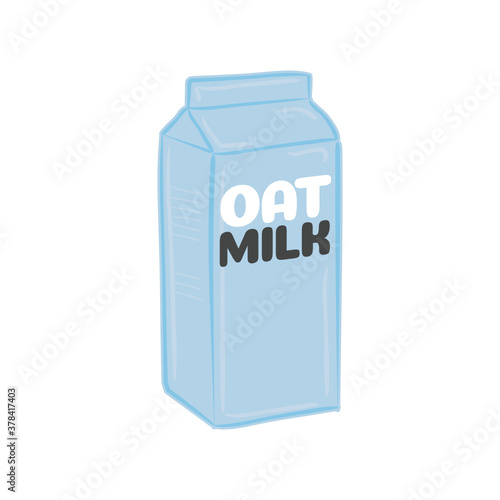Oat Milk, Oats, Oat Icon, Milk Carton, Dairy Beverage Symbol Vector Illustration Background