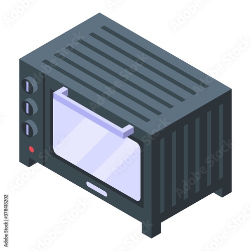 Convection oven metal icon. Isometric of convection oven metal vector icon for web design isolated on white background