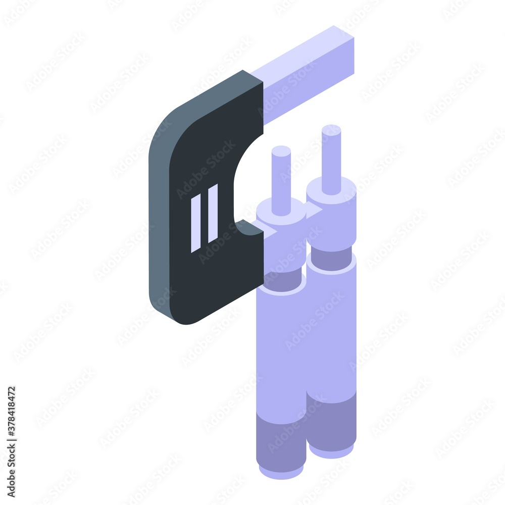 Double micrometer icon. Isometric of double micrometer vector icon for web design isolated on white background Double micrometer icon. Isometric of double micrometer vector icon for web design isolated on white background