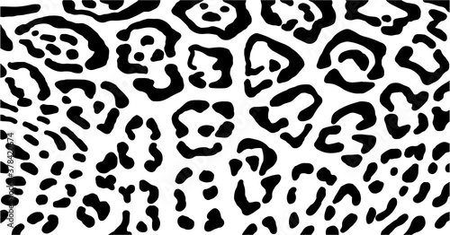 Abstract animal skin leopard pattern design. Jaguar, leopard, cheetah, panther fur. Black and white background.