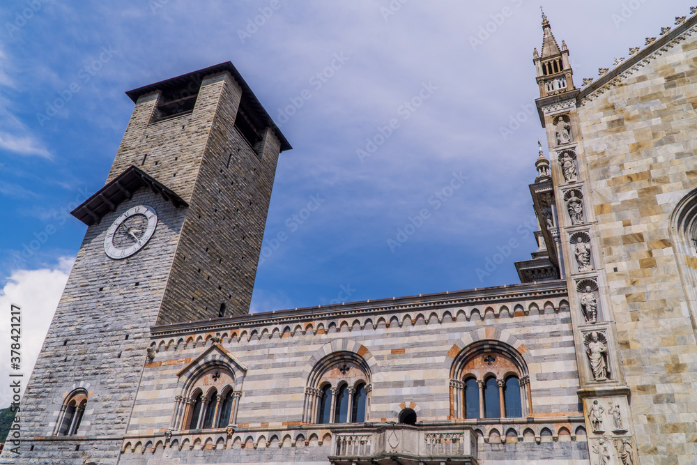 Tower of Saint Mary of the Assumption Cathedral in Como, Lombardy, Italy
