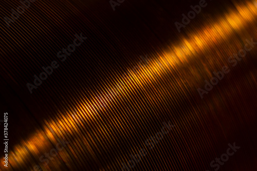 Copper coil texture. Selective soft focus. Bokeh.