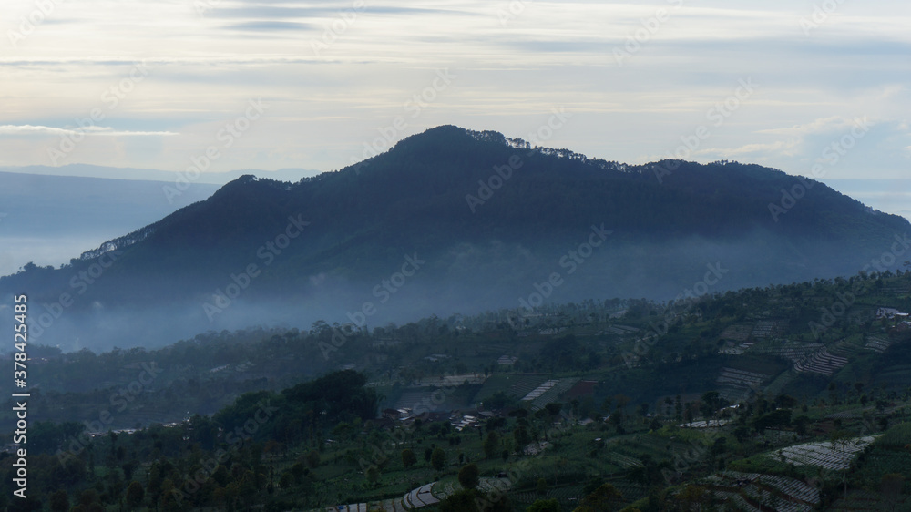 mountains in the morning