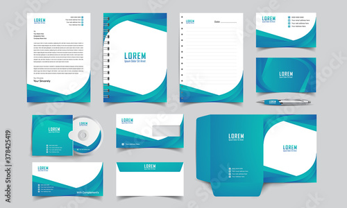 corporate identity template with digital elements. Vector company style for brand book and guideline.