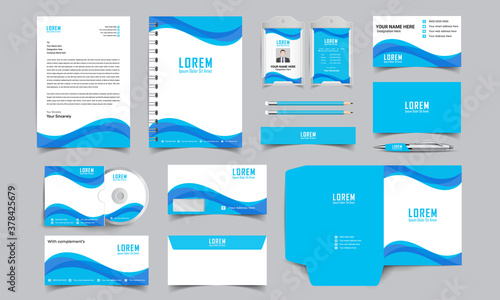 corporate identity template with digital elements. Vector company style for brand book and guideline.